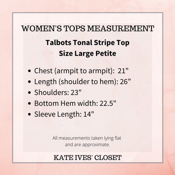 Talbots Tonal Stripe Side Panel Pullover Top LP - Picture 15 of 15